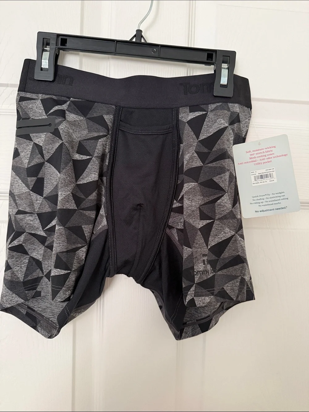 Tommy  John’s Men's Gray Geometric Performance Boxer Briefs